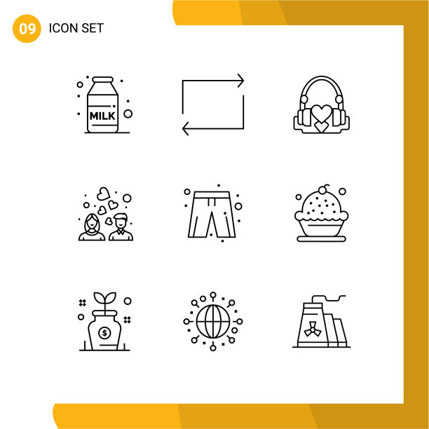 股票图标包9行符号和符号图片下载