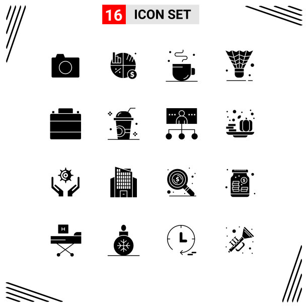 通用图标符号组16个现代立体图片下载