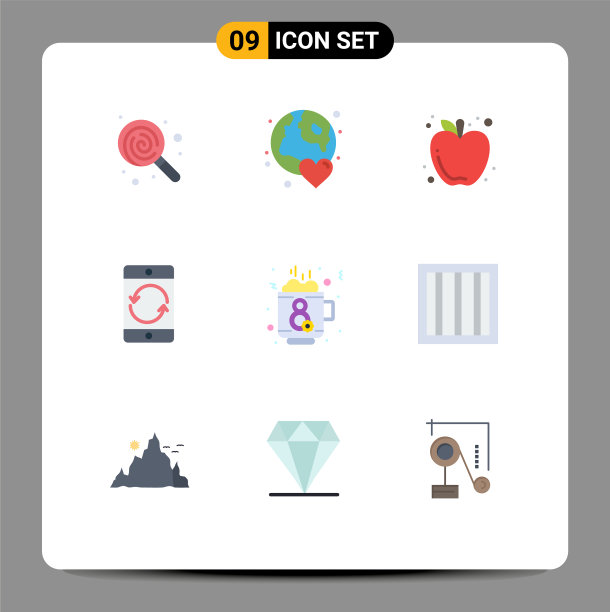 象形图设置9个简单的单色移动图片下载