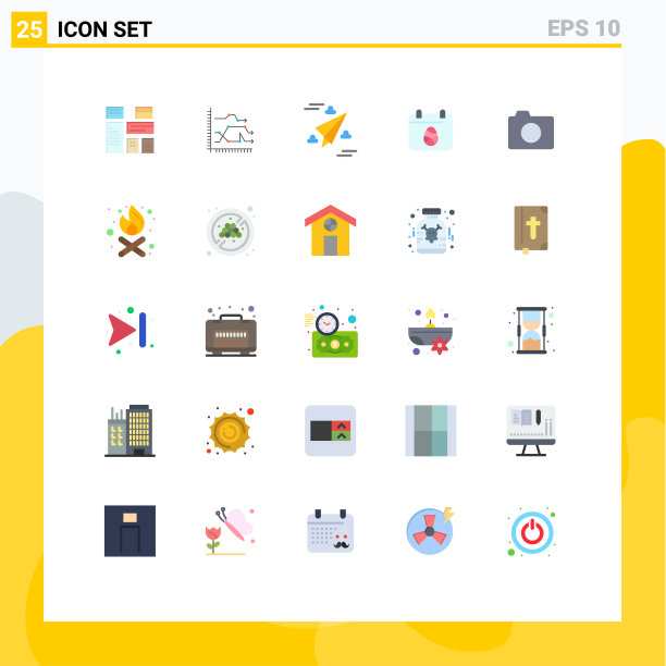 25个创意图标现代标志和符号日图片下载