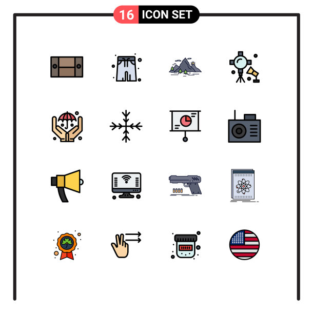 16平面颜色填充线概念的网站图片下载