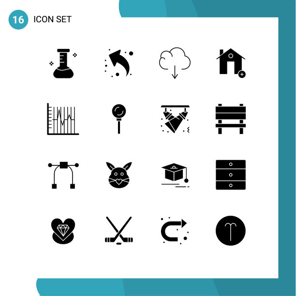 16个创意图标的现代标志和符号图片下载