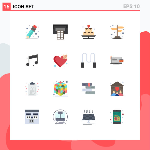 16个创意图标的现代标志和符号图片下载