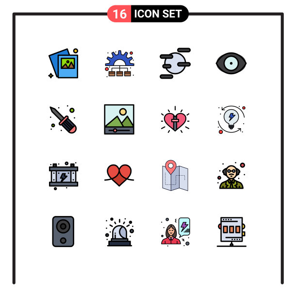 组16平色填充线标志和图片下载