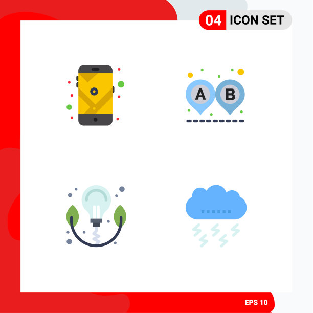 包4现代平面图标标志和符号图片下载