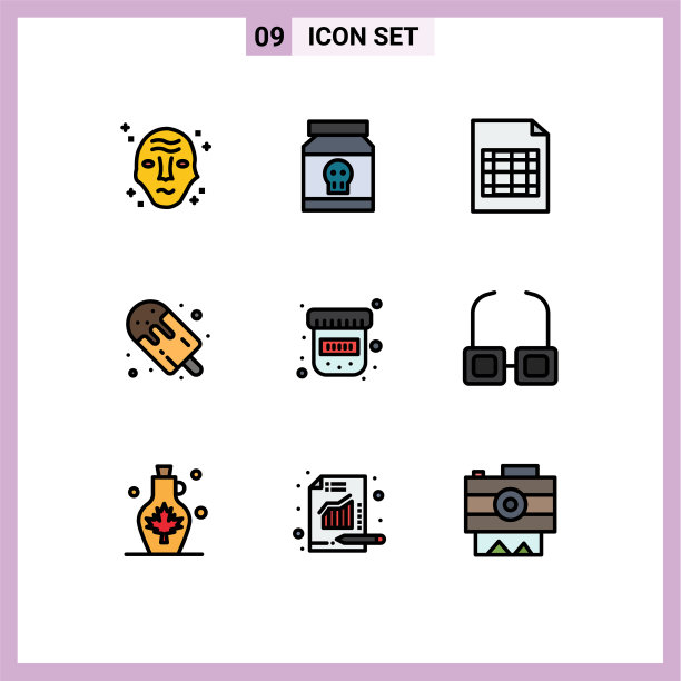 用户界面包9基本填充线平图片下载