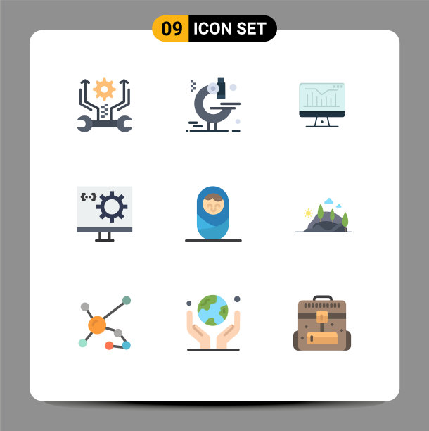 组9现代平面颜色为男孩图片下载