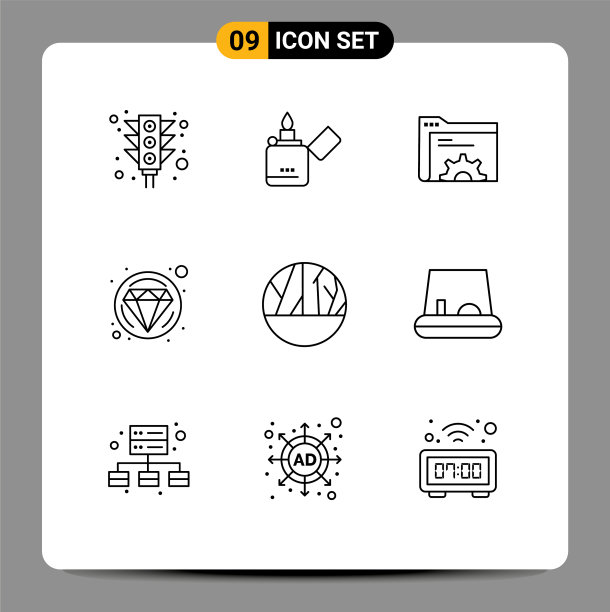 9 .用户界面轮廓包现代标识和图片下载