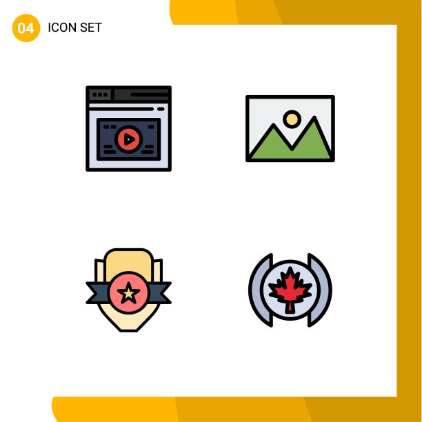 包装4现代填充线平色标志和图片下载