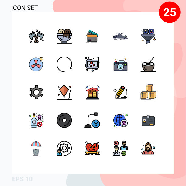 25个通用填充线平色标志符号图片下载