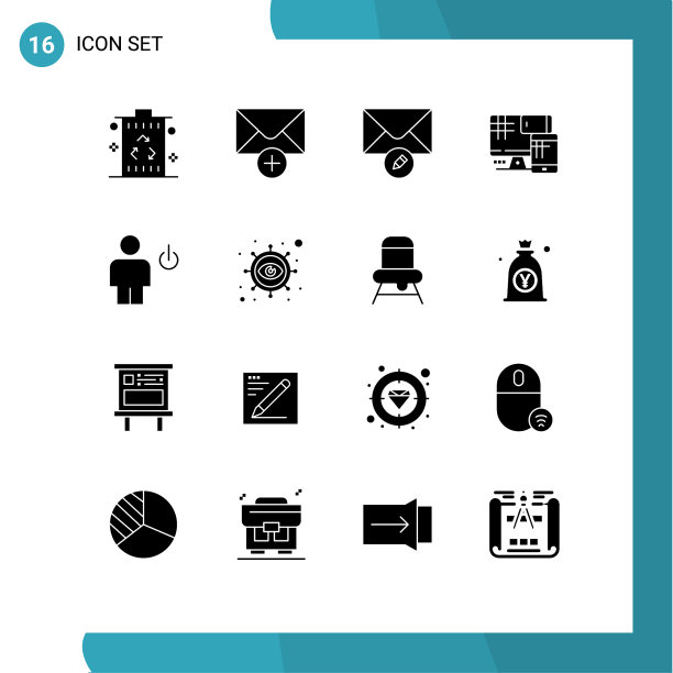 现代集16个立体象形文字之图片下载