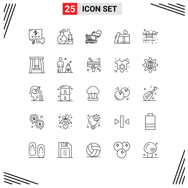 包25现代线条符号和符号的网页图片下载