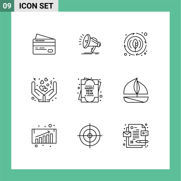 9 .普遍勾勒符号符号问候语图片下载