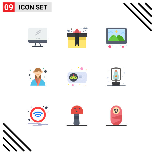 9 .平面色彩概念的网站，移动和应用程序图片下载