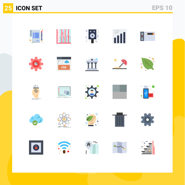 为平面设计设置25个平面颜色网格图片下载