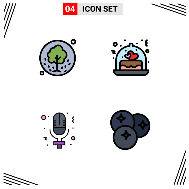 设置4商业填充线平面颜色包图片下载