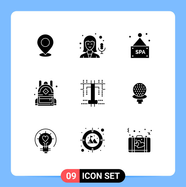 打包9个创造性的固体符号图片下载