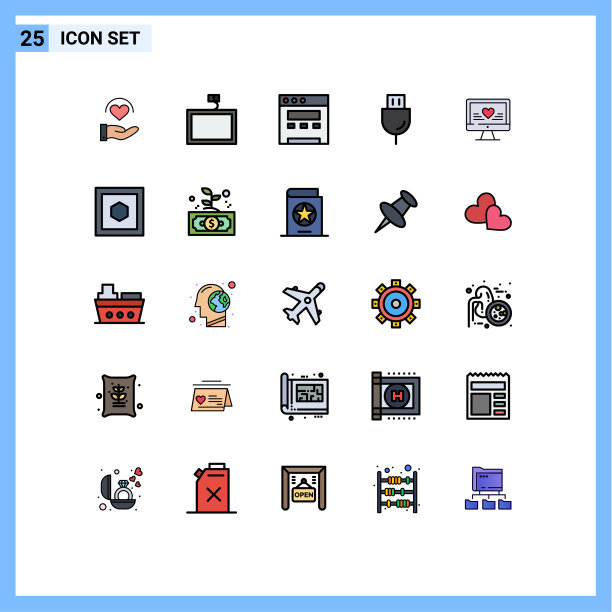 现代设置25填充线平面颜色图片下载