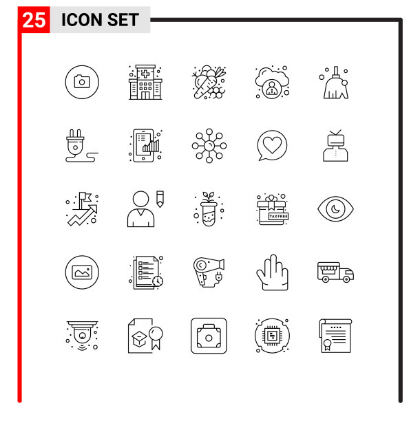 移动界面线设25个象形图图片下载