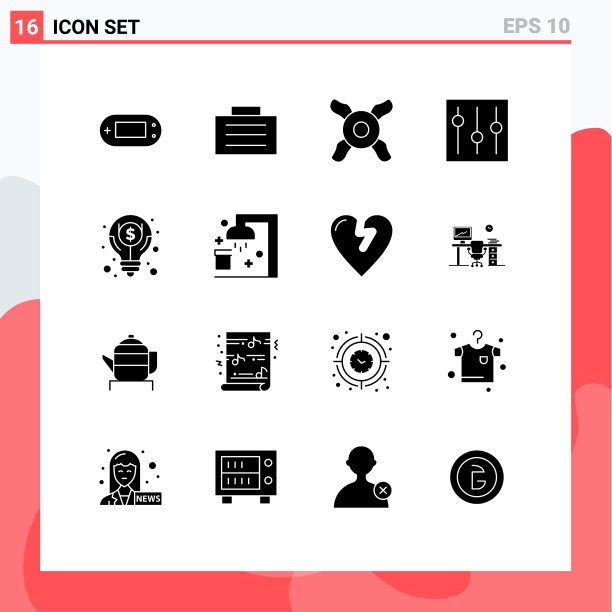 16个适用于网络和移动的通用实体符号图片下载