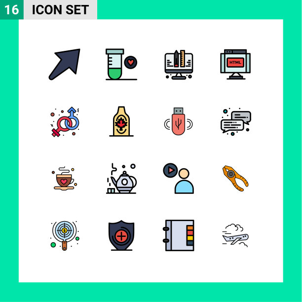 股票图标包16行符号和符号图片下载