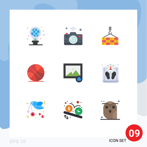 9个通用的平色符号象征云图片下载