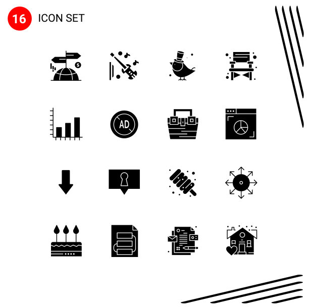 16个适用于网络和移动的通用实体符号图片下载