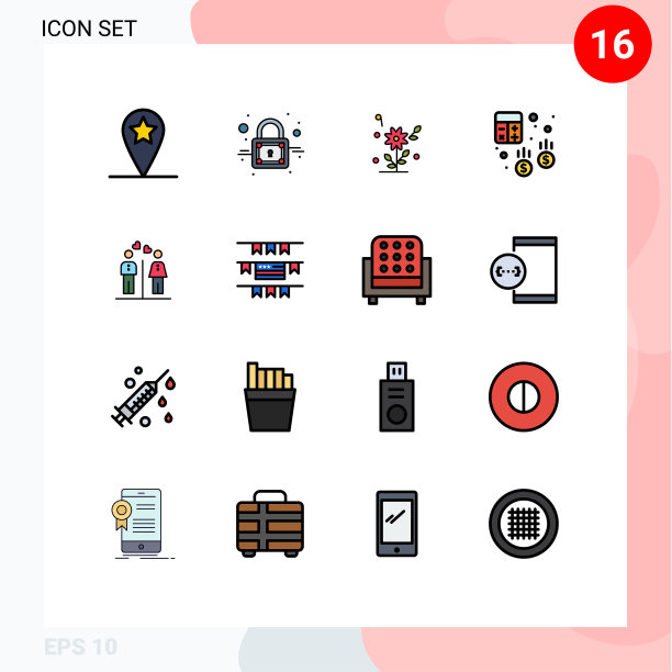 16平面颜色填充线概念的网站图片下载