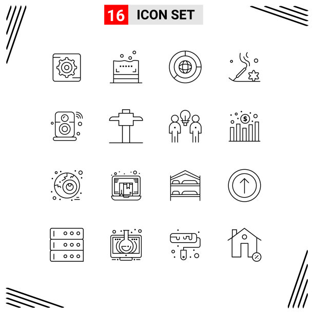 16主题大纲和可编辑符号物联网图片下载