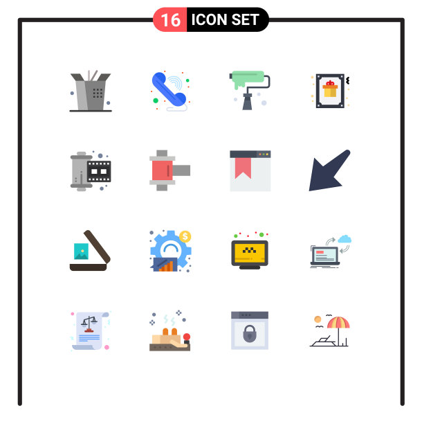 16组现代平面颜色设置为电影图片下载