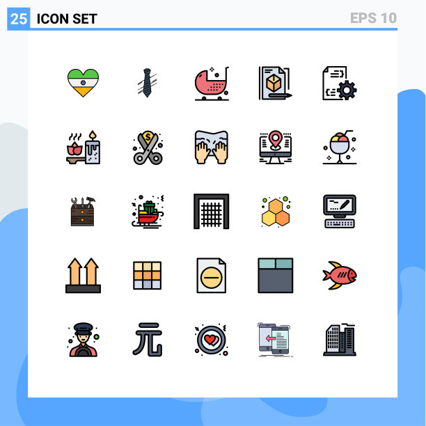 现代设置25填充线平面颜色图片下载