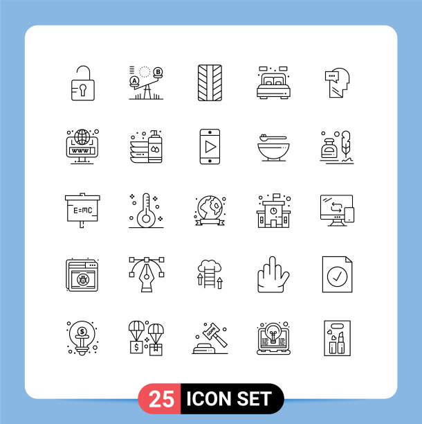 25个通用的线符号符号浏览器内部图片下载