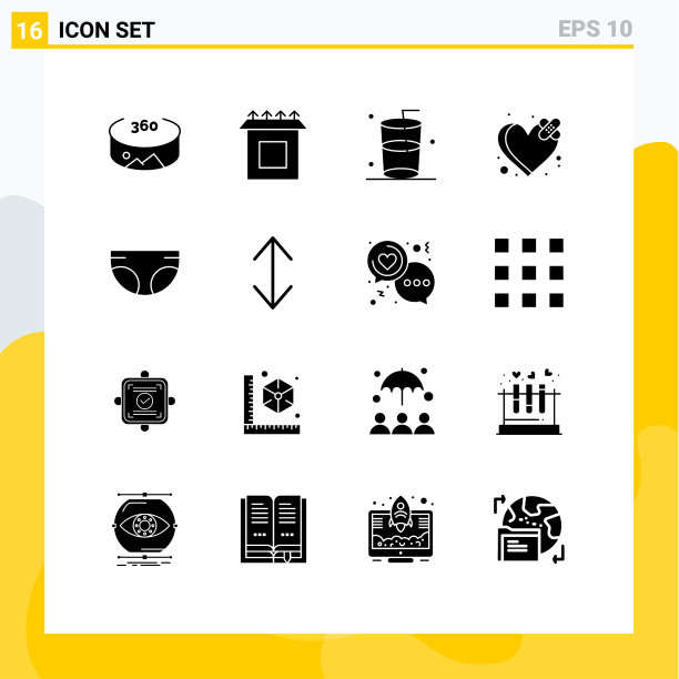 16组现代实心象形文字图片下载