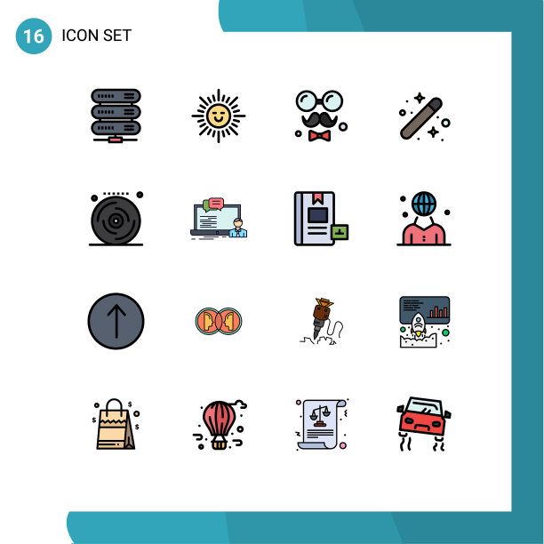 股票图标包16行符号和符号图片下载