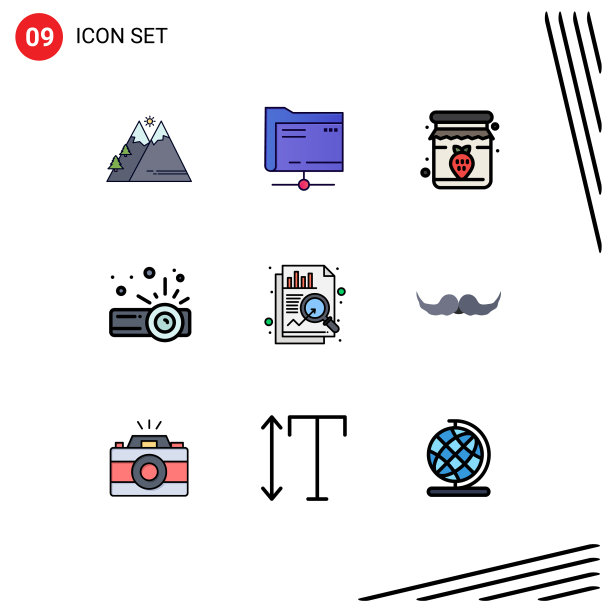 为卷筒纸设置9种通用填充线平面颜色图片下载