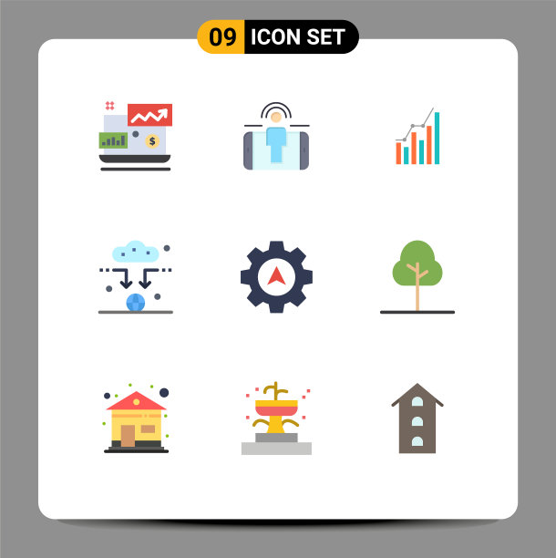 股票图标包9行符号和符号图片下载