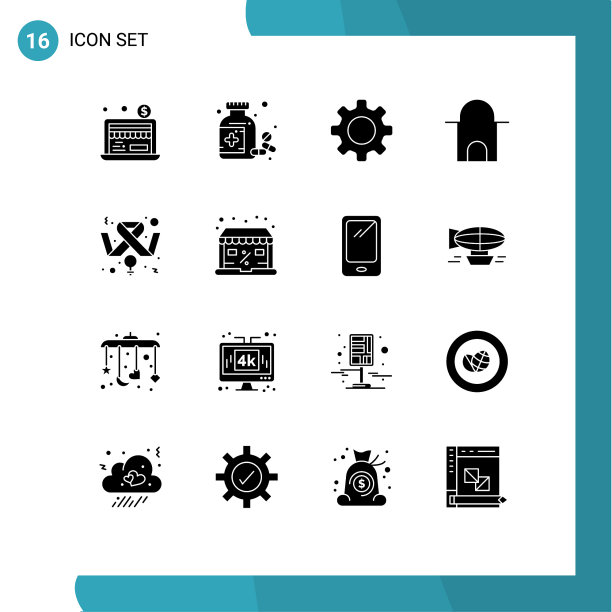 主题立体符号和可编辑符号的16种图片下载