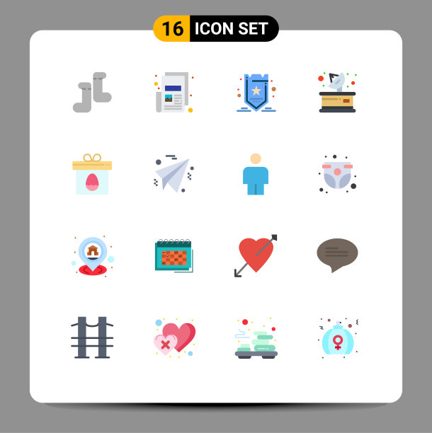 16个创意图标的现代标志和符号图片下载
