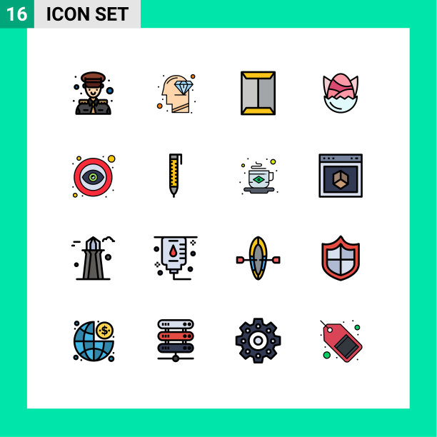 股票图标包16行符号和符号图片下载