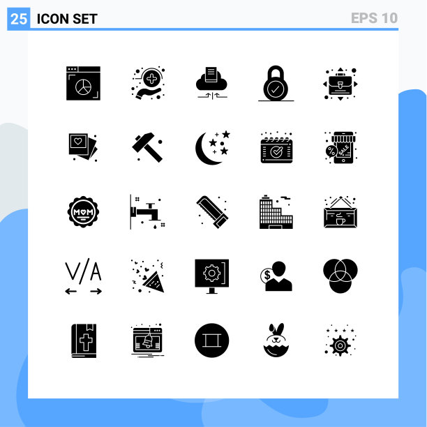 25固体字形概念的网站移动和图片下载