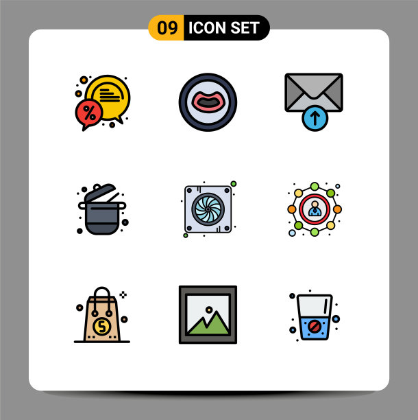 9主题填充线平色和可编辑图片下载