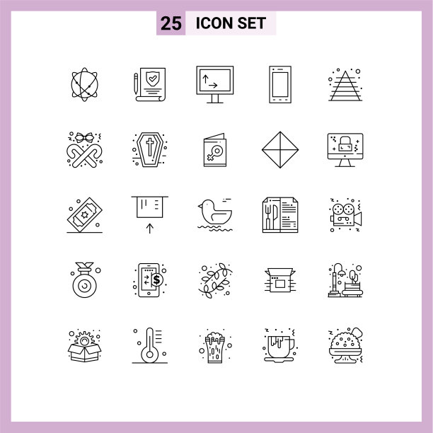 象形文字设25条简单线条金字塔图片下载