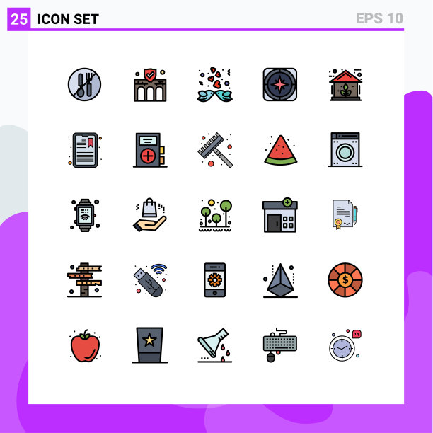 设置25商业填充线平面颜色包图片下载