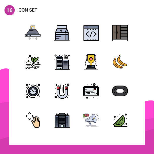 16平面颜色填充线概念的网站图片下载