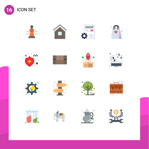 为购物设置的16组现代平面颜色图片下载