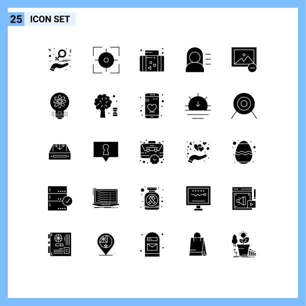 为网络和移动设置的25个通用实体符号图片下载