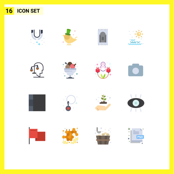 包16种富有创意的平面颜色，平衡人体图片下载