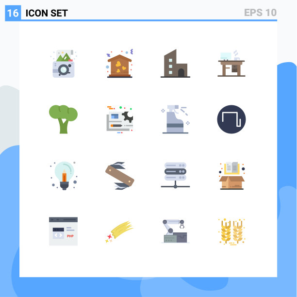 设置16个现代UI图标符号标志图片下载
