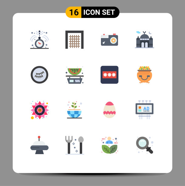 16个通用的平色符号符号眼月图片下载