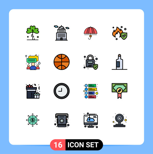 16个创意图标的现代标志和符号图片下载